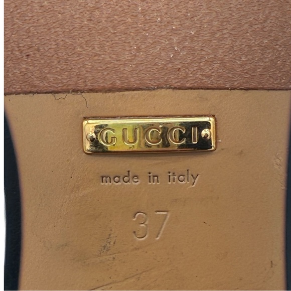 Gucci Peyton Pearl Loafer in White EU 37 US 7 GG Logo Web Stripe Block Low Heel - Picture 9 of 13